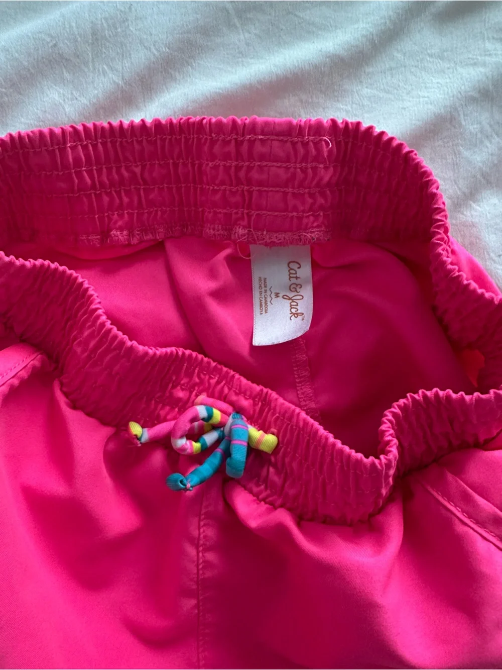 Cat & Jack Bright Pink Girls Swim Trunks
